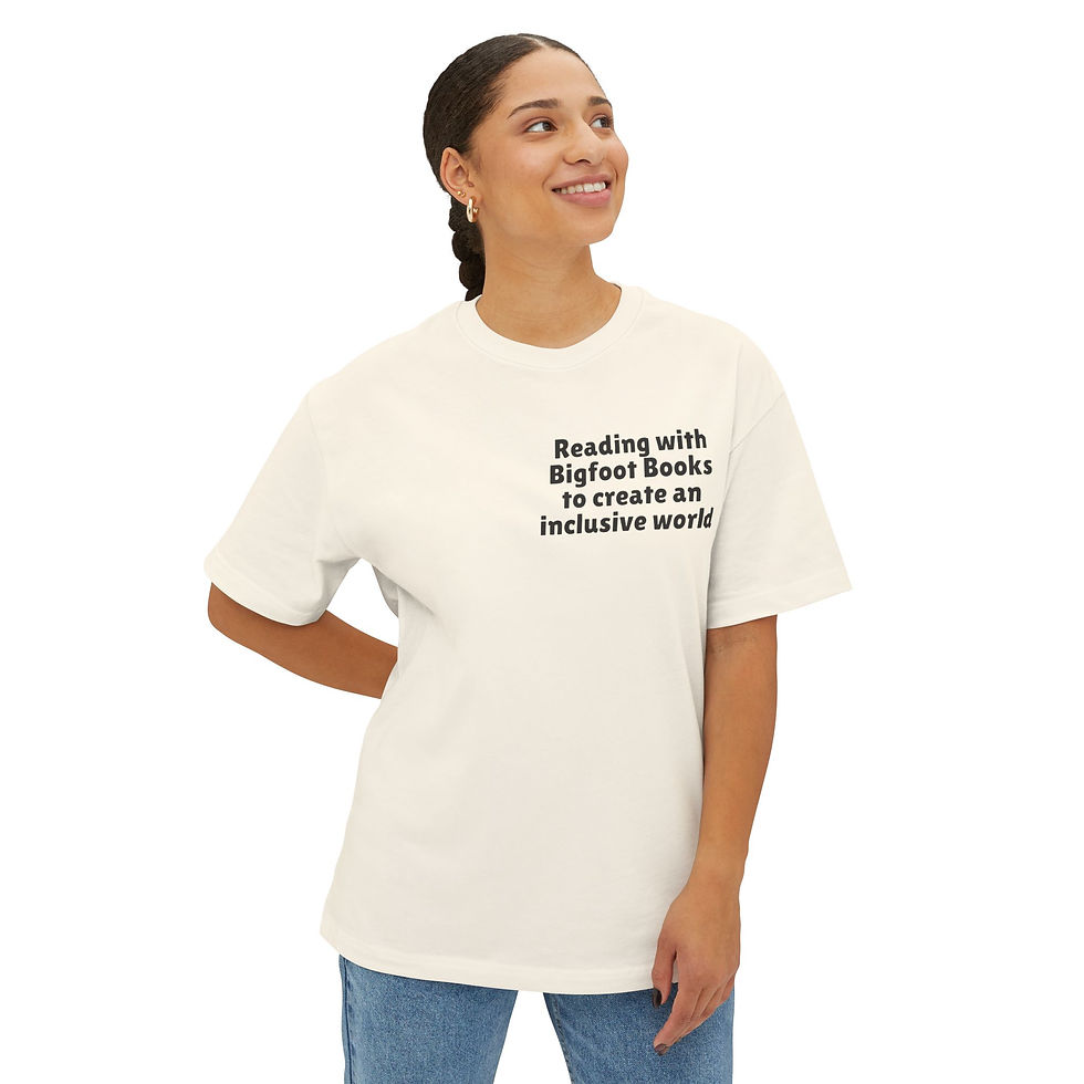 Thumbnail: Read with Bigfoot Books Unisex Oversized Boxy Tee
