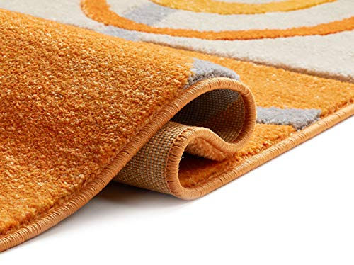 Thumbnail: Well Woven Echo Shapes Circles Orange Modern Geometric Hand Carved 9x13 (9'3'...