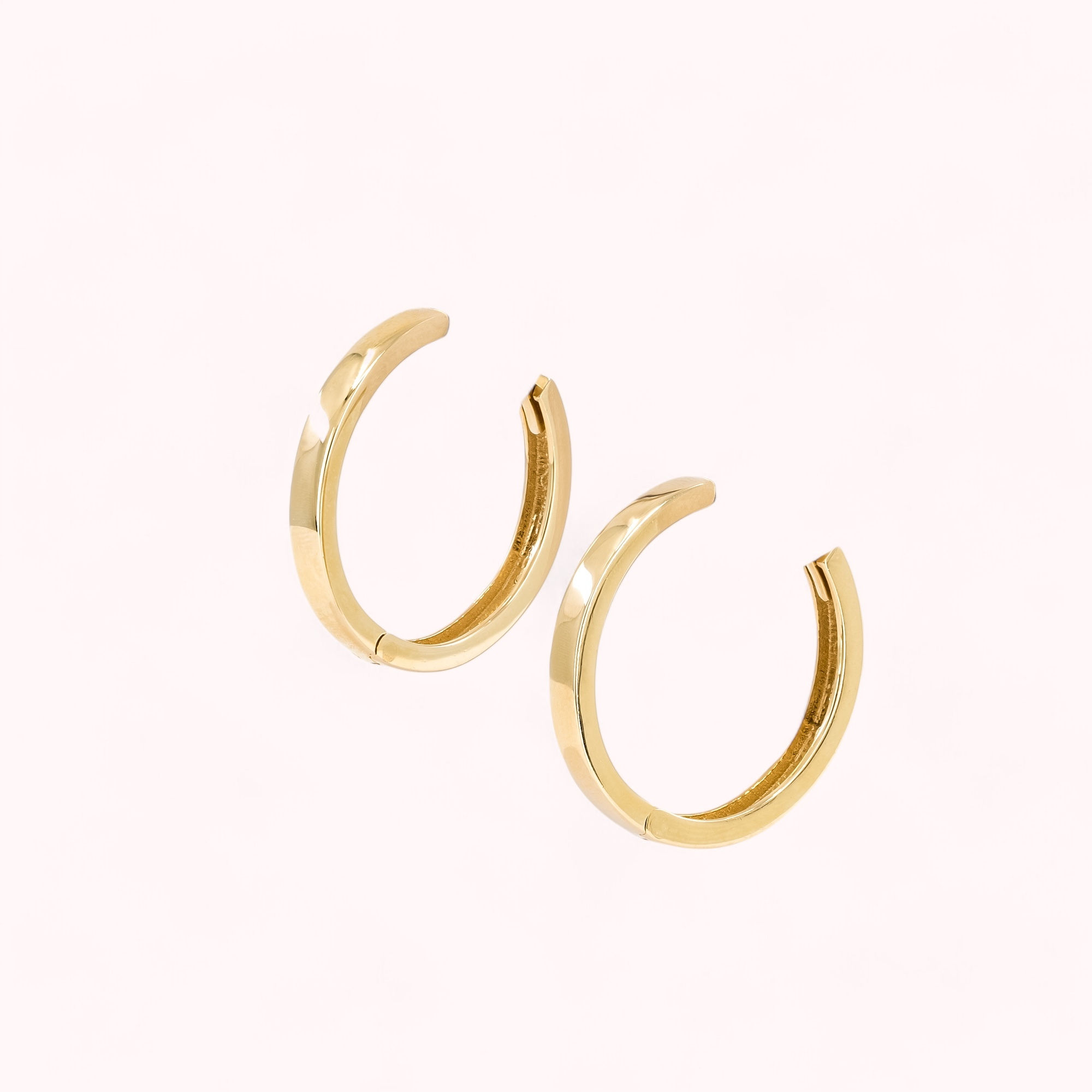 14K Gold Oval Hugger Earrings