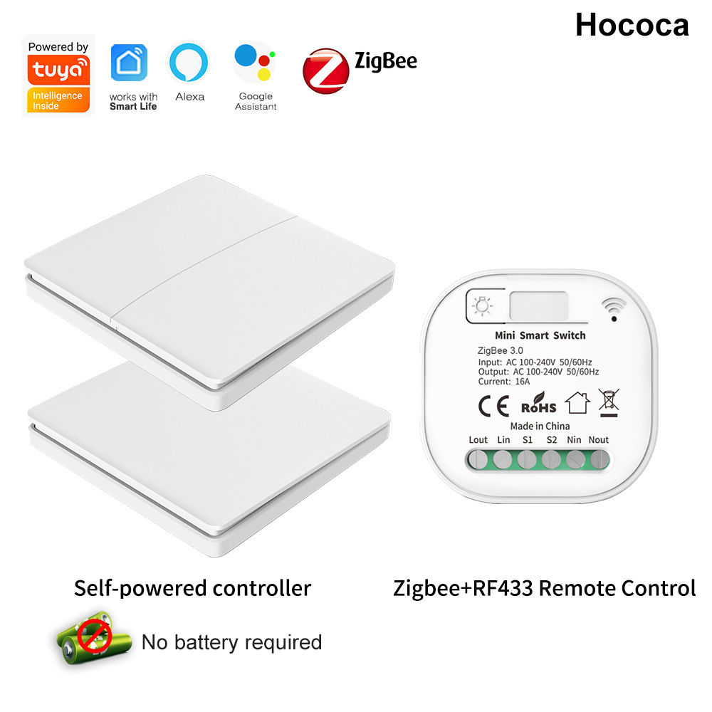 Tuya Zigbee3.0 Smart Remote Control Wireless Switch Household No Battery  Waterp