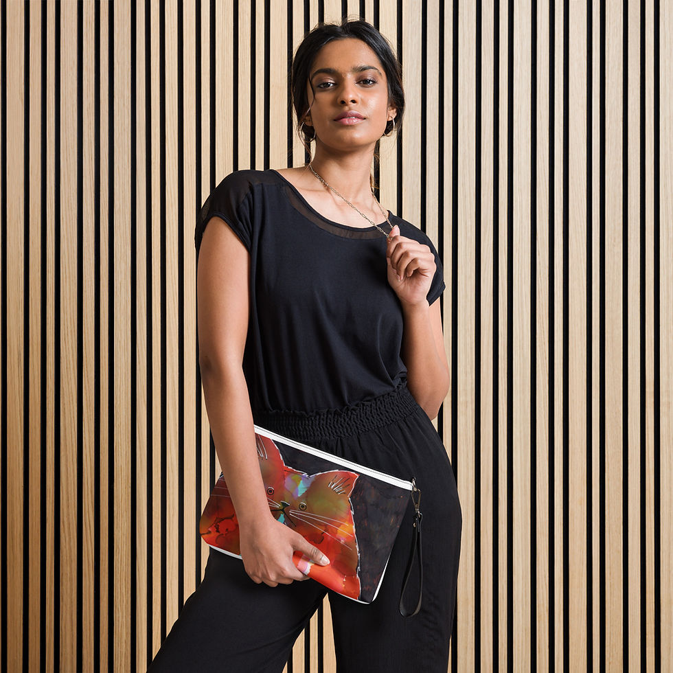 Thumbnail: Fat Cat Bag, black 'n orange