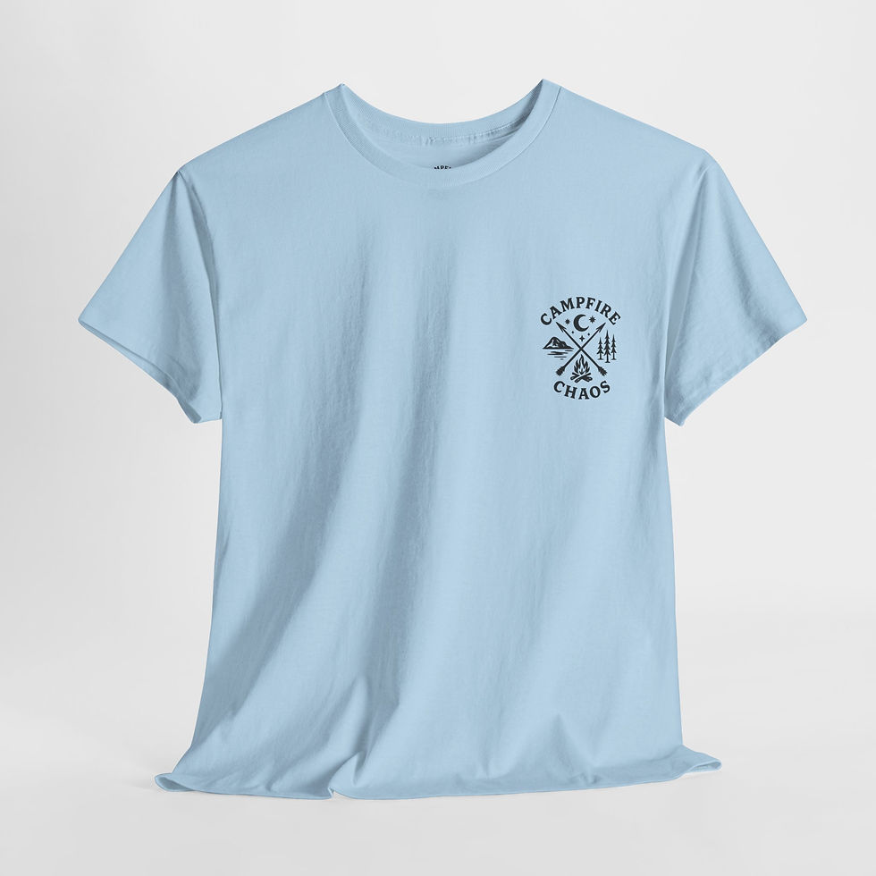 Thumbnail: Campfire Chaos Unisex Tee | From Bush to Town classic logo.
