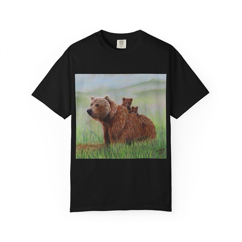 Thumbnail: Mama Grizzly Bear and Cubs T-Shirt, Bear Lovers Gift, Gift for Mom