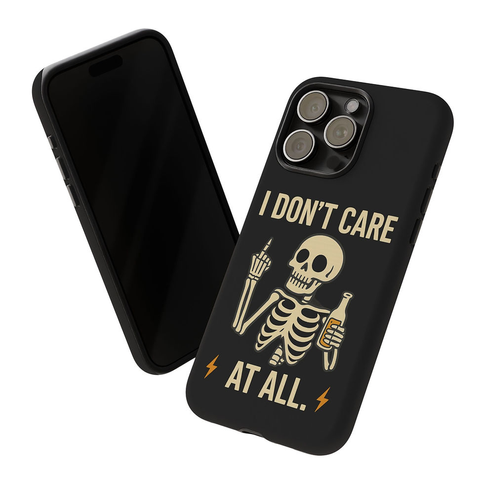 Thumbnail: Funny Skeleton Phone Case – Dark Humor iPhone Cover with Cute Cartoon Design