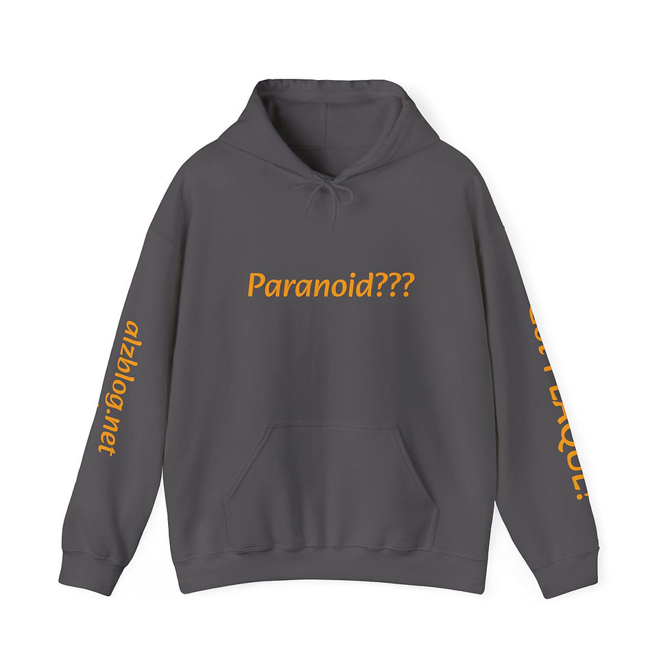 Thumbnail: Paranoid/Amyloid Hooded Sweatshirt - Unisex, Hoodie for Alzheimer's Awareness