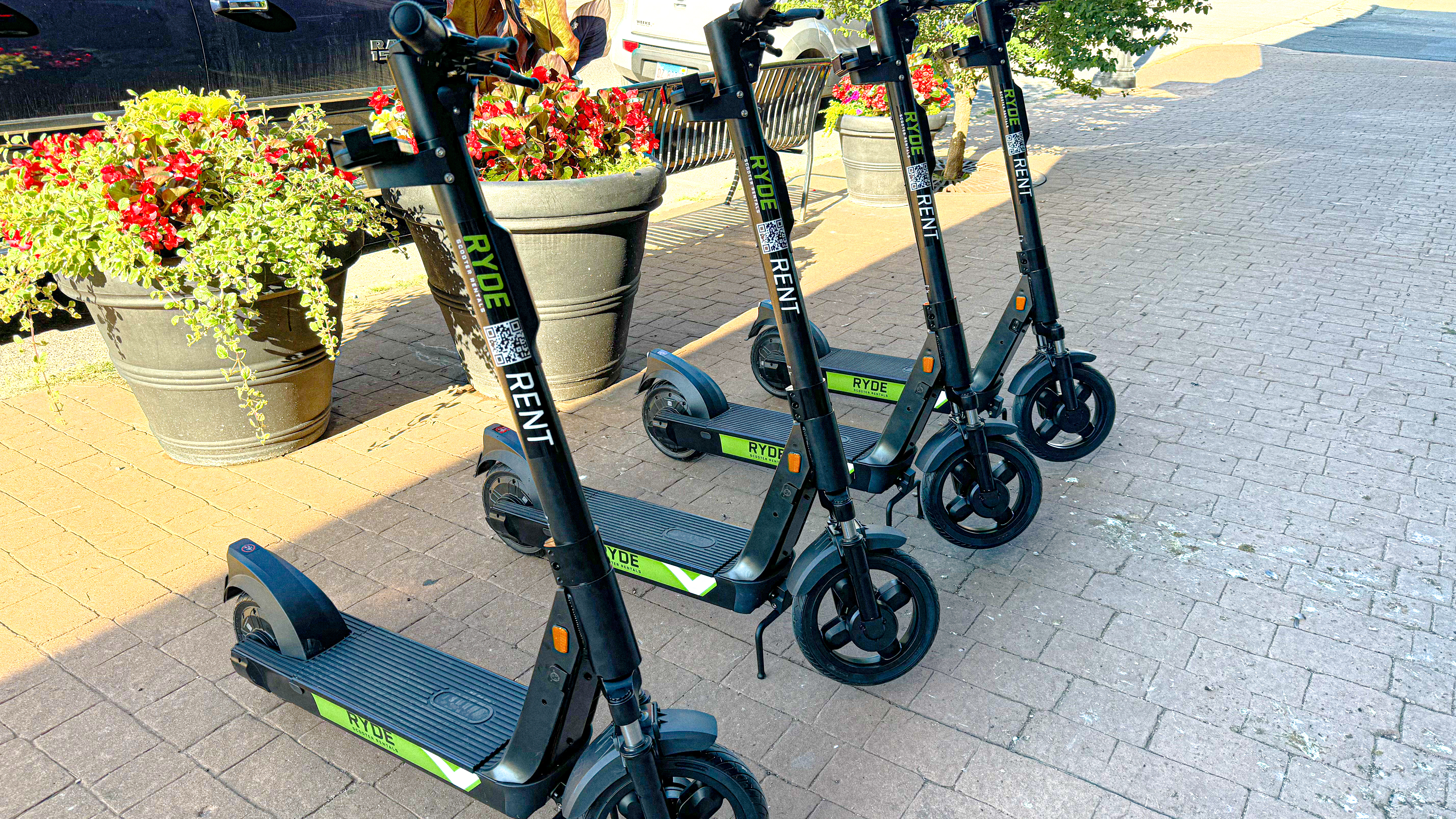 Electric scooter rentals are available on the Levy Electric app in West Frankfort, IL starting at $15 per hour.  No reservation needed!