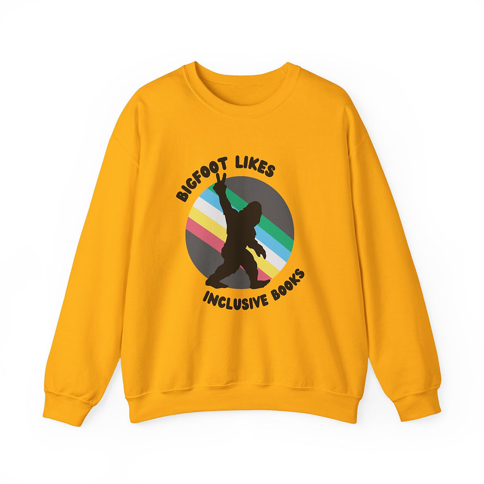 Thumbnail: Bigfoot Likes Inclusive Books Unisex Crewneck Sweatshirt