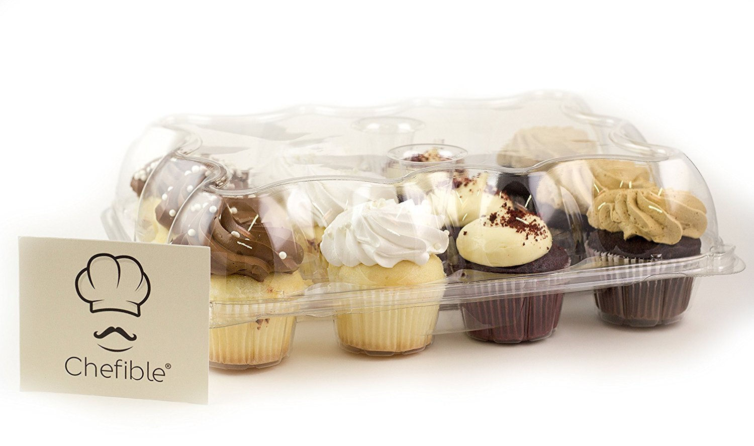 Chefible 12 Cupcake Container Cupcake Box High Dome - Set of 100