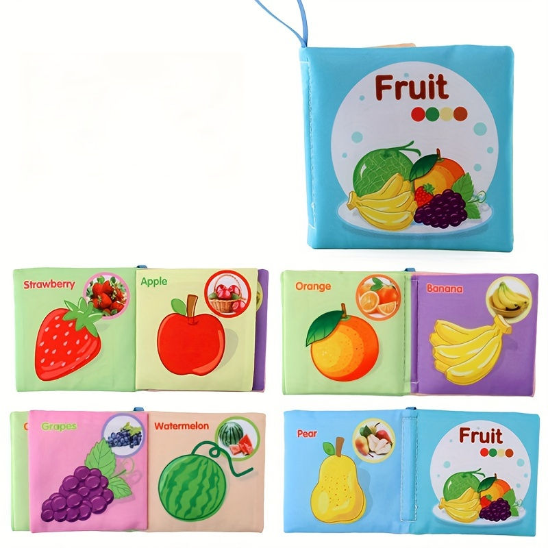 Thumbnail: 8 & 5 & 3 Soft Cloth Baby Book Sets Cognitive Cloth Books Fruit Animal Education
