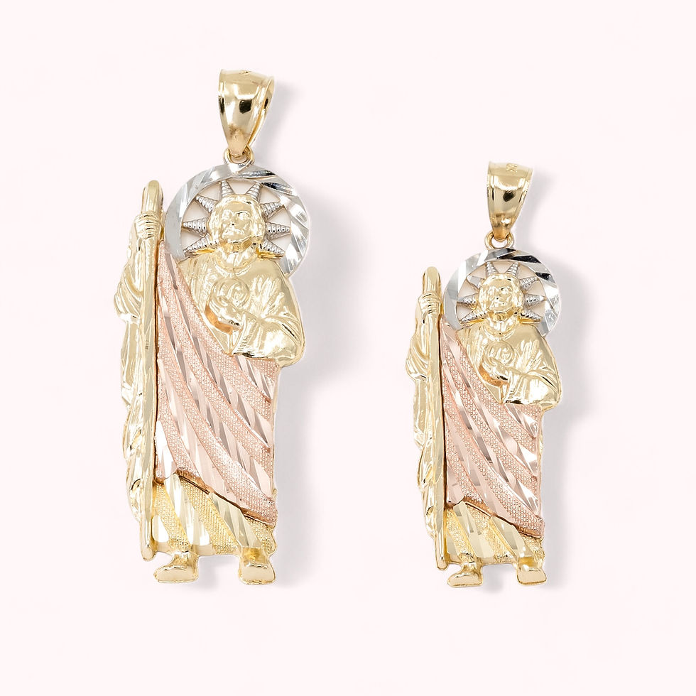 Thumbnail: 14K Tri Gold St. Jude Pendant