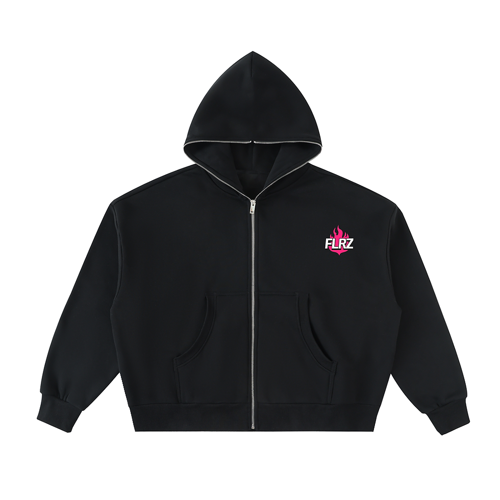 Fleeced Full-Zip Boxy Hoodie