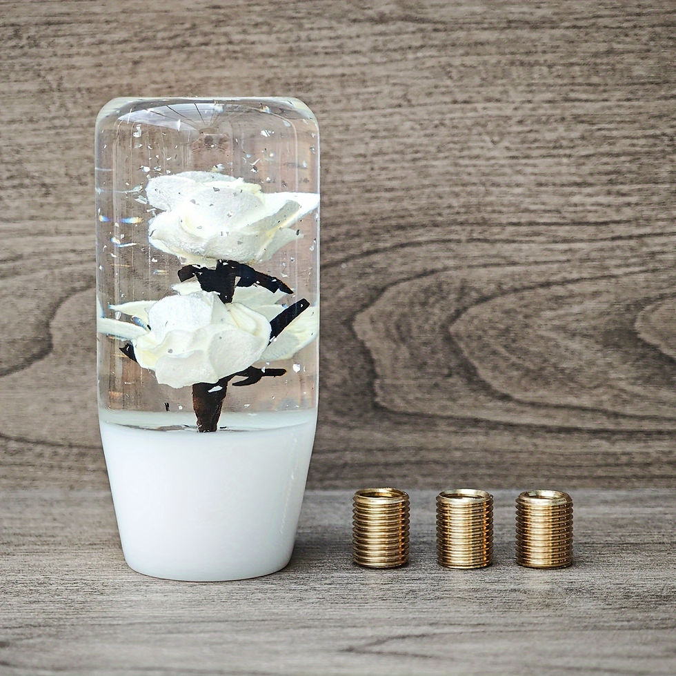Thumbnail: JDM 3.7inch Glitter Flower Gear Shift Knob, Universal Racing Transparent Acrylic