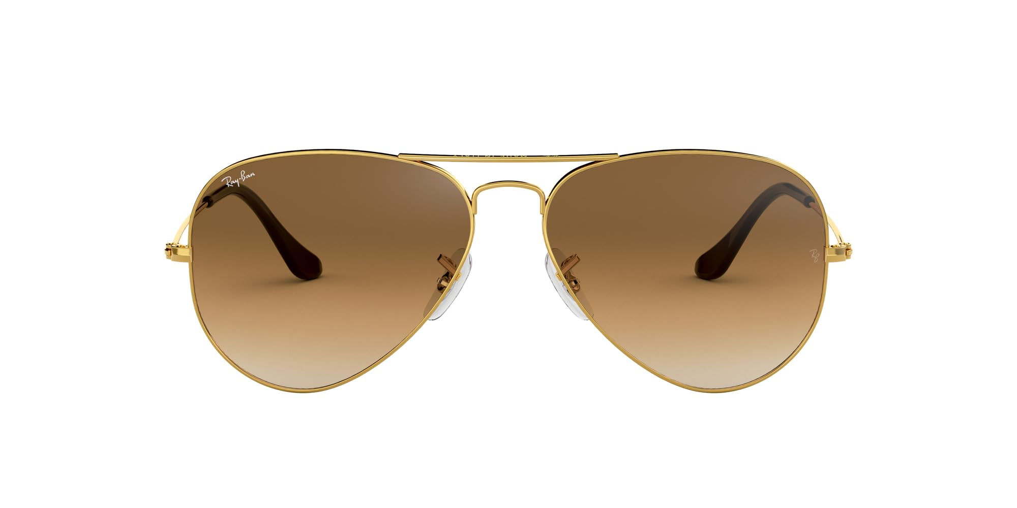 Ray-Ban RB3025 Classic Aviator Sunglasses, Gold/Clear Gradient Brown, 55 mm
