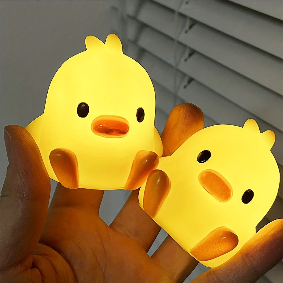Thumbnail: 1pc Cute Mini Yellow Duck Night Light, Warm Light, For Bedroom Bedside Home Room