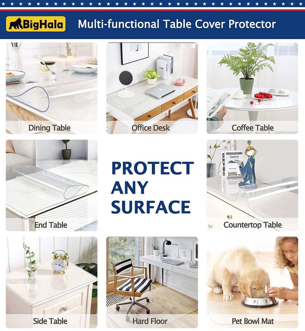 Thumbnail: 30 Inch Round Clear Plastic Tablecloths Cover Furniture Dining Kitchen Coffee...