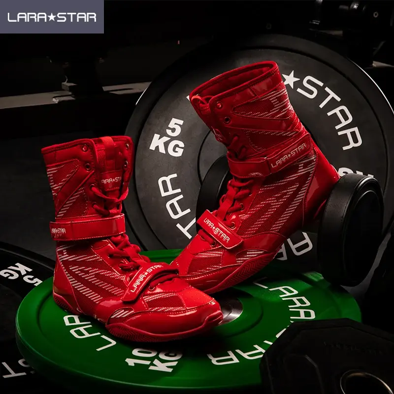 Thumbnail: LS0099 Men's Lightweight Flexible Wrestling Boxing Shoes Custom Logo
