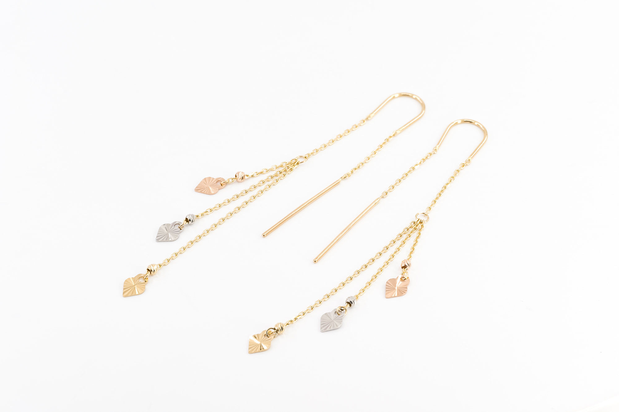 14K Gold Spade Threader Earrings