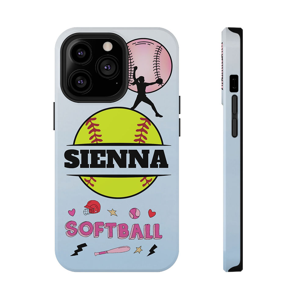 Thumbnail: Softball Impact-Resistant Phone Case, Personalized Gift, Cute Sports Accessory