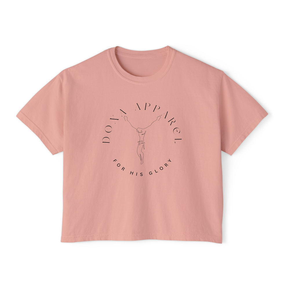 Peach shirt with Doxa Apparel design