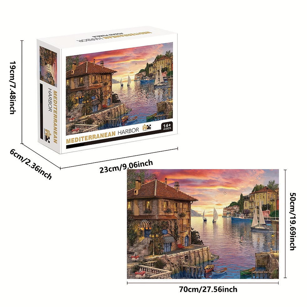 Thumbnail: 1000pcs Mediterranean Harbor Puzzle, Thick And Durable Seamless Jigsaw Puzzle Fo