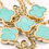 Miniatura: 14K Gold Cable Link Turquoise Clover Anklet