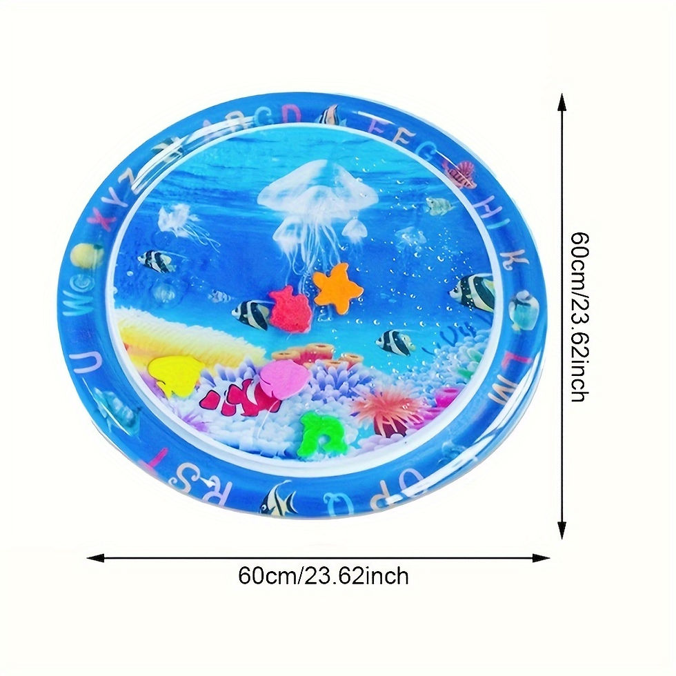 Thumbnail: Jellyfish-Themed Inflatable Play Mat - Round, Pvc, Encourages Movement & Sensory