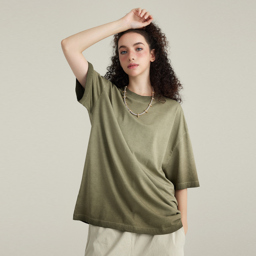 Thumbnail: Dopamine Dressing Washed Gradient Stir Fried T-shirt(255GSM)