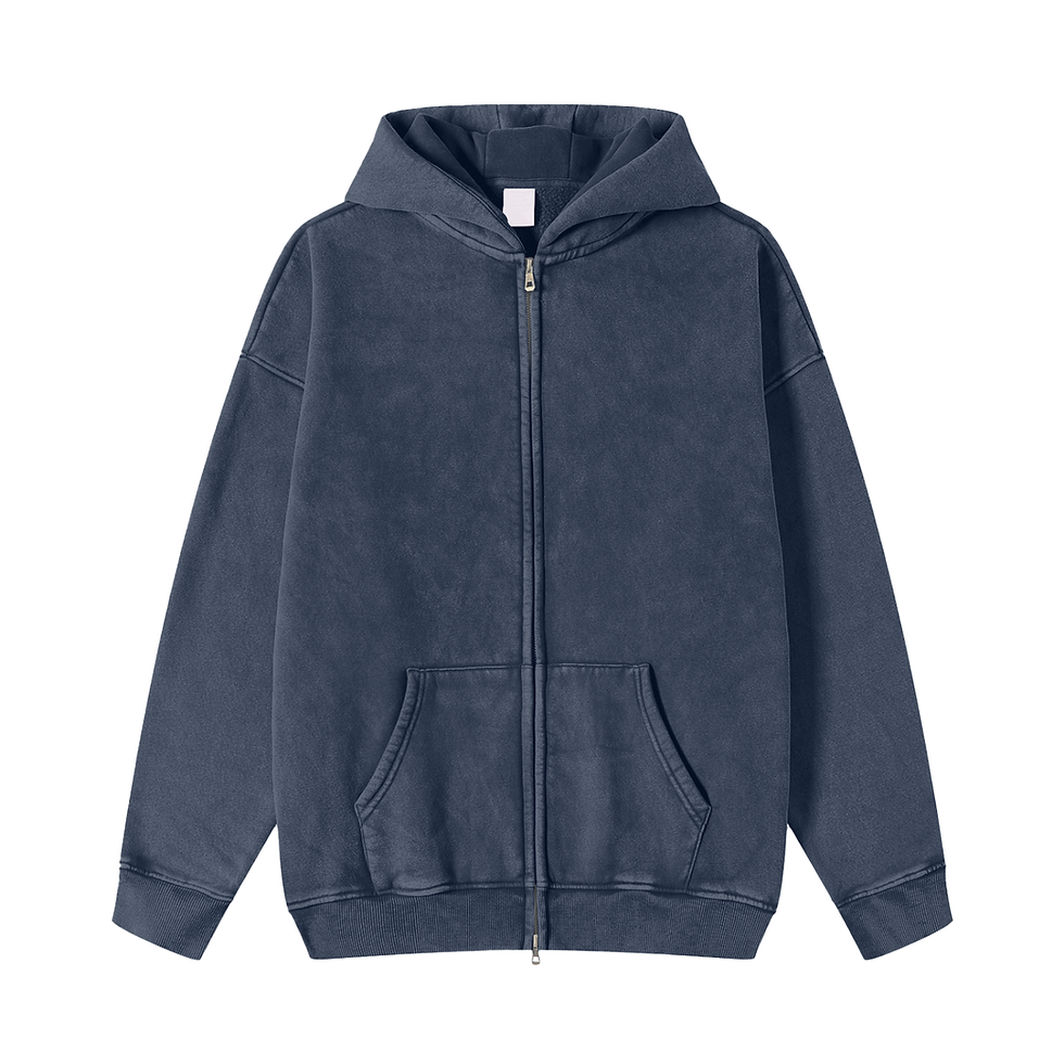 Thumbnail: Snow Washed Zip-Through Fleece Hoodie