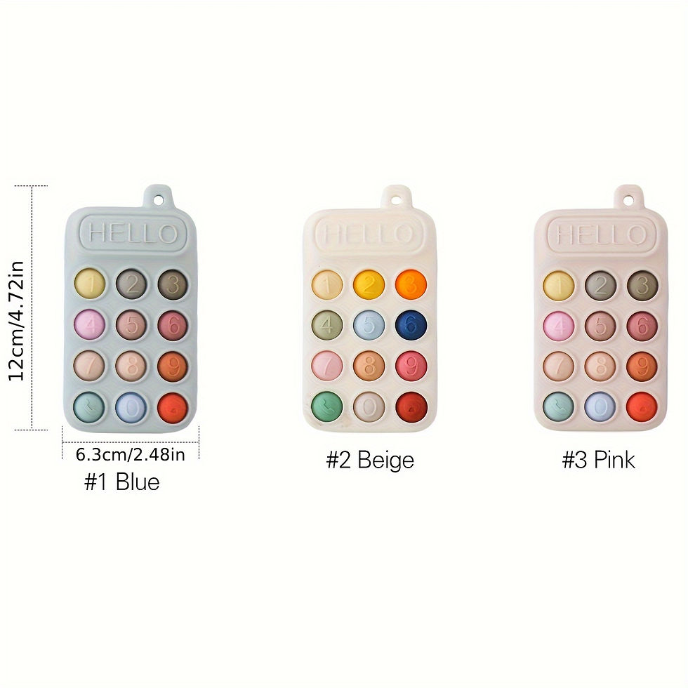 Thumbnail: Baby Silicone Phone-Shaped Teething Toy with Colorful Buttons - Non-Toxic Chew-R