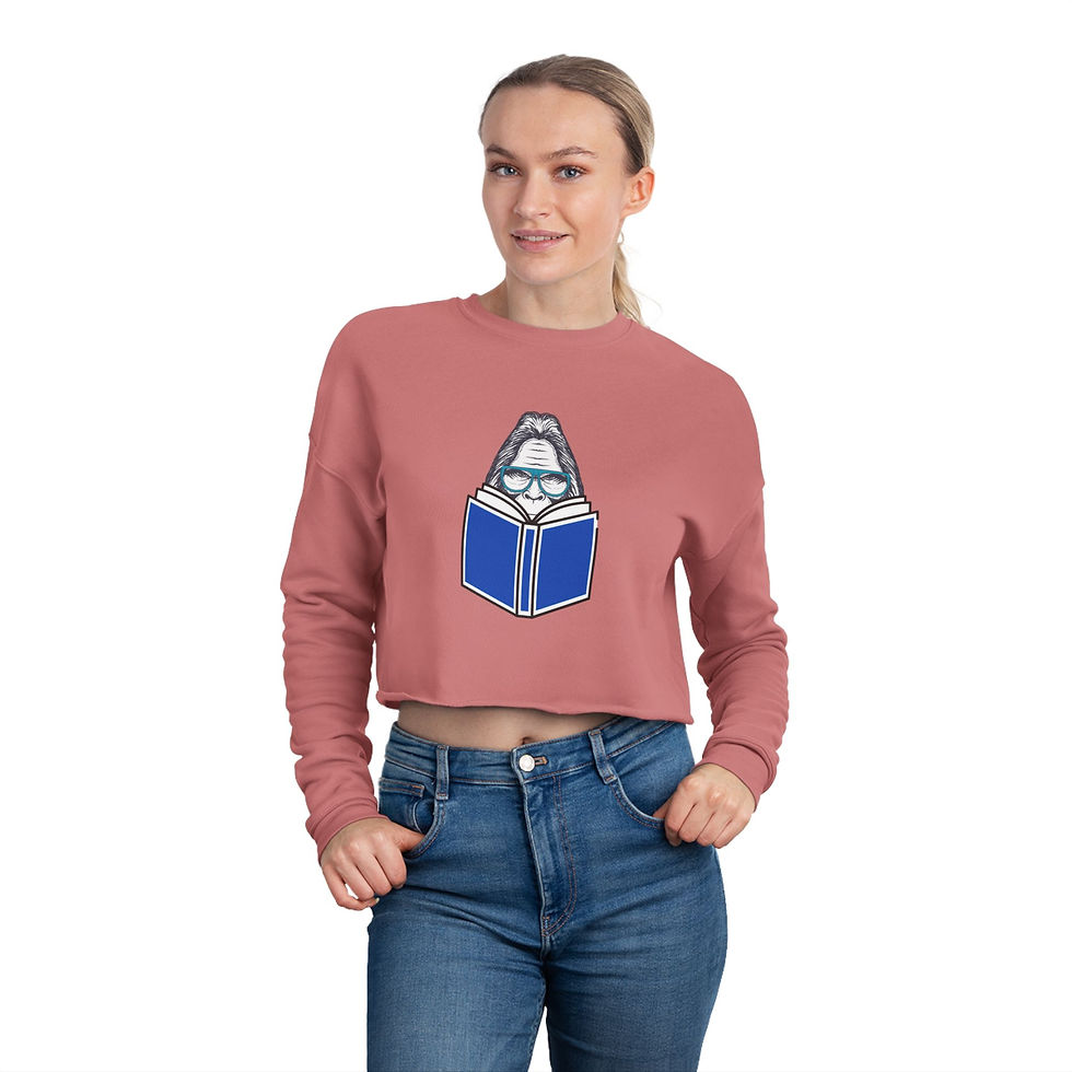 Thumbnail: Cute Women's Cropped Sweatshirt Bigfoot Books