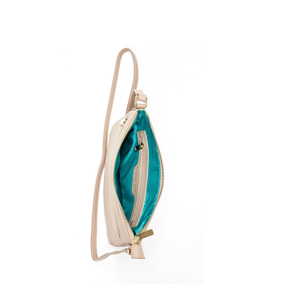 Thumbnail: Beige Leather Crossbody Bag