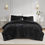 Thumbnail: 3 PCS King Ultrasoft Faux Fur Ribbed Comforter Set Black