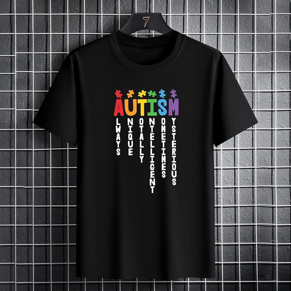 Thumbnail: Men's Autism Awareness T-Shirt: Puzzle Piece Design, Soft Cotton Tee, Support Ne