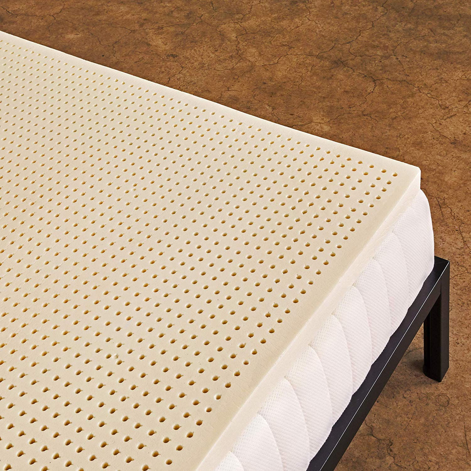 Pure Green Natural Latex Mattress Topper - Medium Firmness - 2 Inch - Queen S...