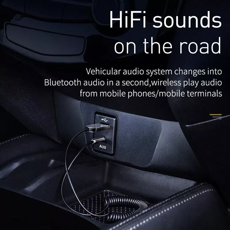 Thumbnail: Baseus Bluetooth 5.0 Aux Adapter Wireless Car Receiver USB to 3.5mm Built-in Mic