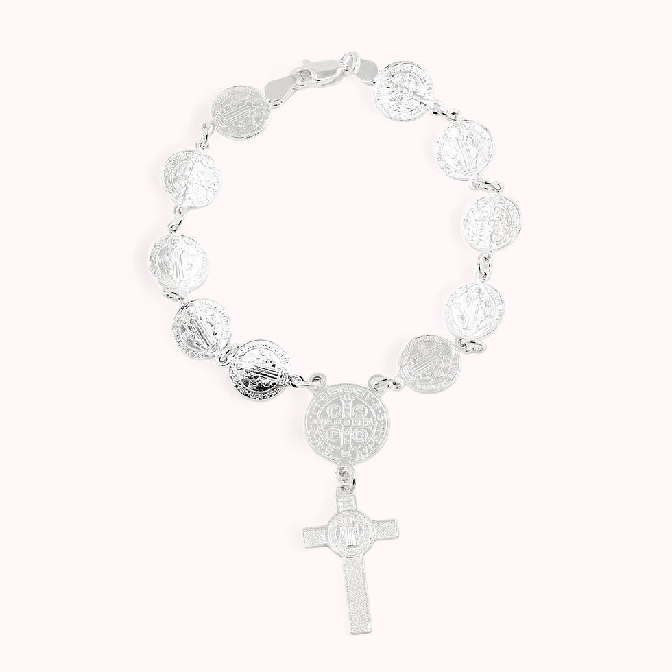 Thumbnail: 925 Silver Saint Ben Bracelet 7.5”