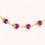 Miniatura: 14K Gold Heart Charms With Ruby Color Stones Bracelet