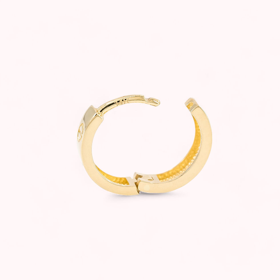 Thumbnail: 14K Gold Small Flushed Screw Hugger Earrings