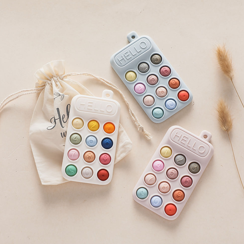 Thumbnail: Baby Silicone Phone-Shaped Teething Toy with Colorful Buttons - Non-Toxic Chew-R