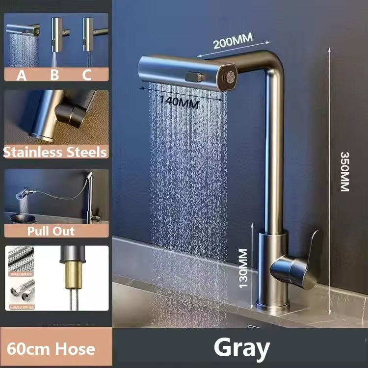 Thumbnail: (304) Black Kitchen Sink Faucet (pull-out)
