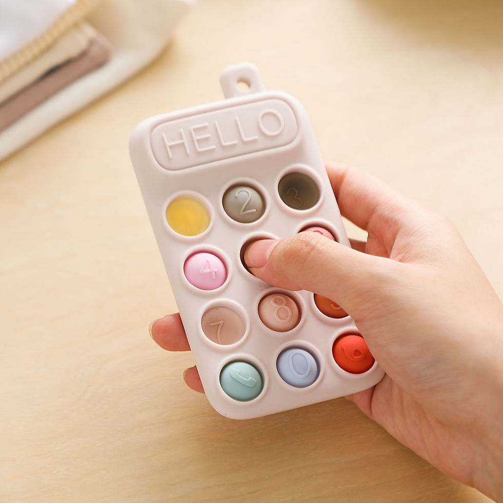 Thumbnail: Baby Silicone Phone-Shaped Teething Toy with Colorful Buttons - Non-Toxic Chew-R