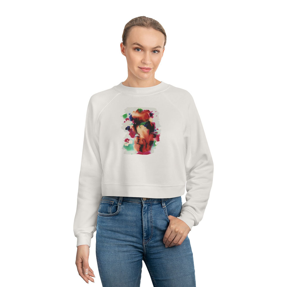 Thumbnail: Chromatic Ruin - Women's Cropped Fleece Pullover, Trendy Sweatshirt, Cozy,Casual