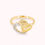 Miniatura: 14K Gold "15 Años" Heart Ring With White Gold & CCs