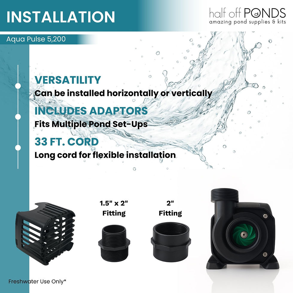 Thumbnail: HALF OFF PONDS Submersible Water Pump, 5,200 GPH Pond Pump with 33FT Power Co...