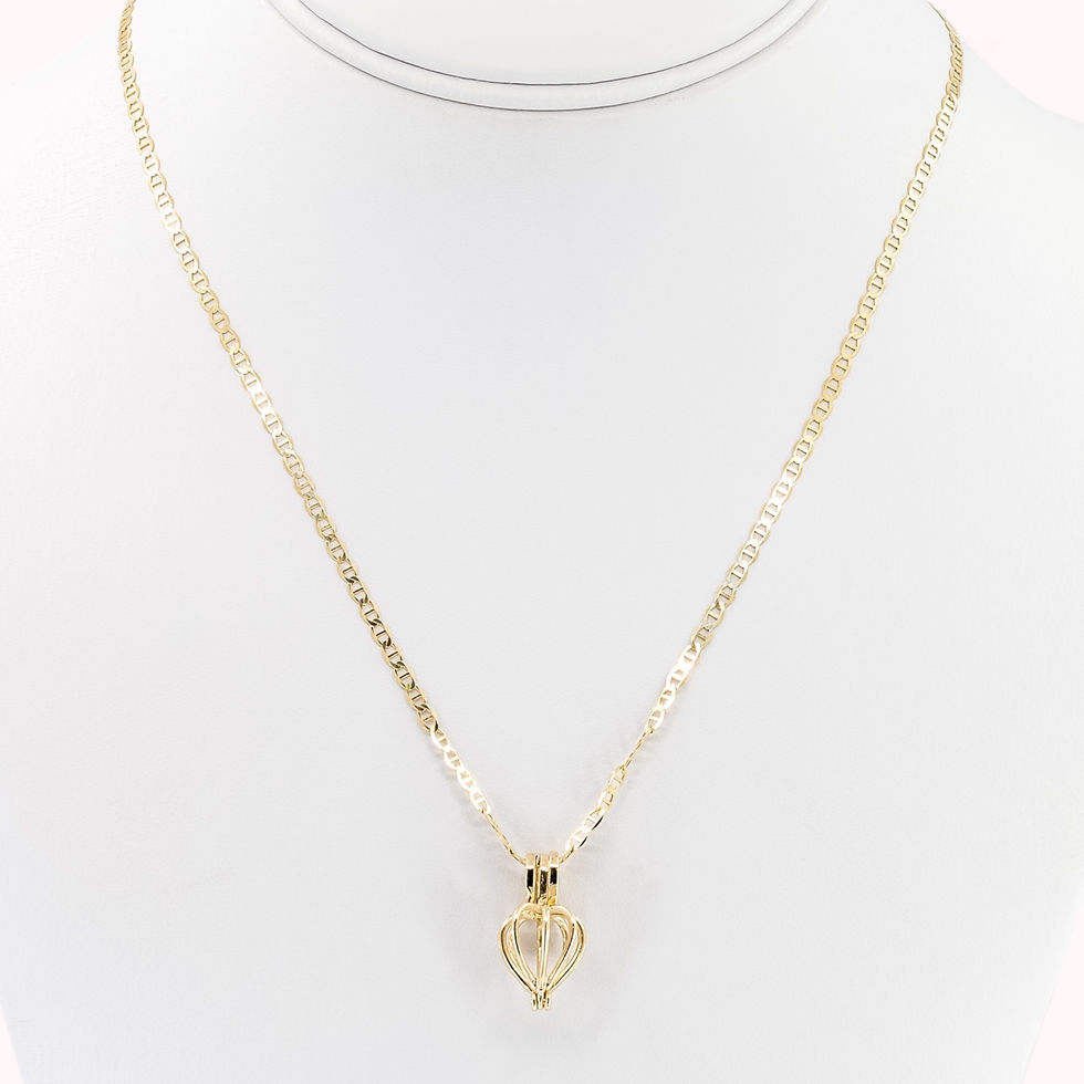 14K Gold Birdcage Pendant With Pearl