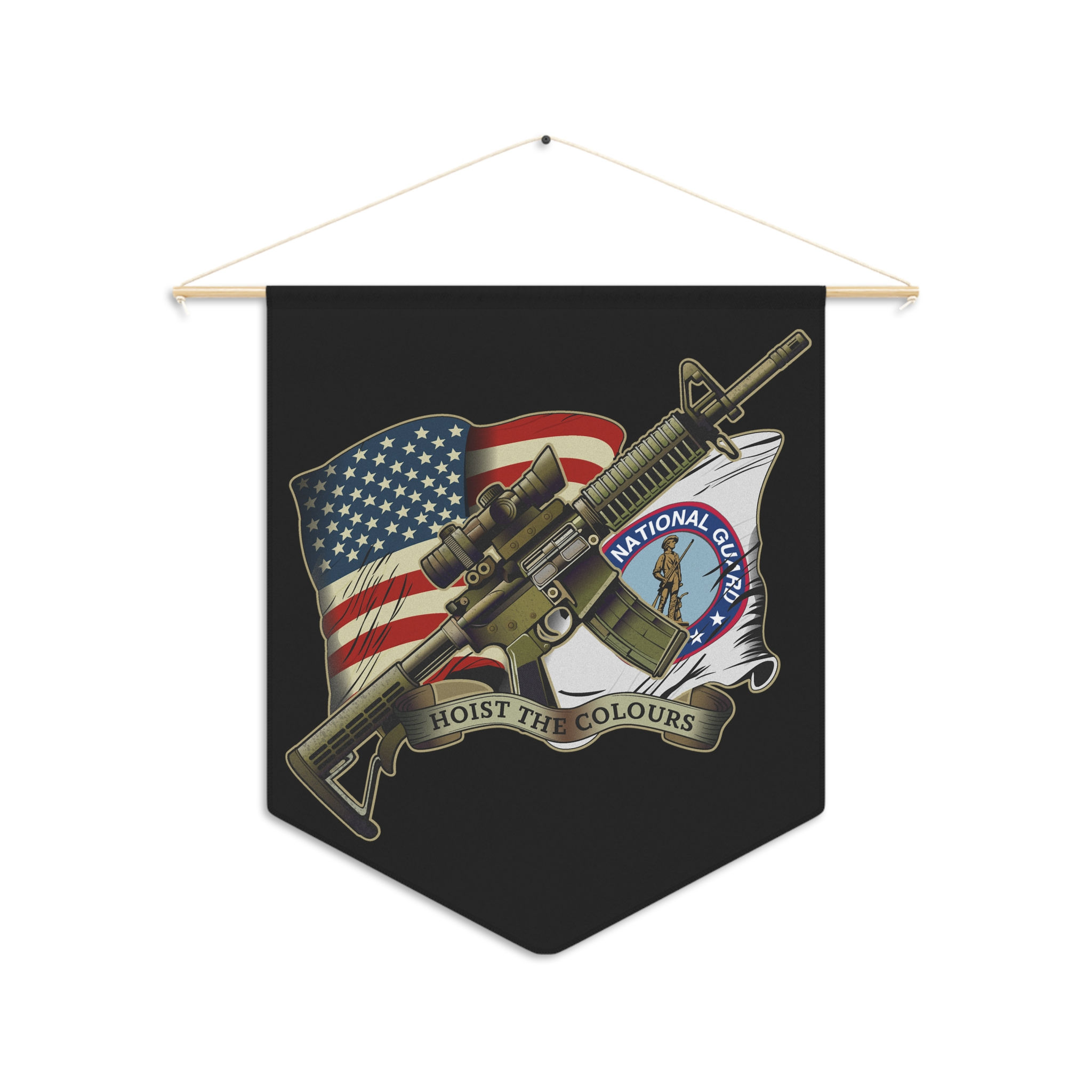 National Guard Pennant Banner - Gift for Veterans, Patriotic Home Decor