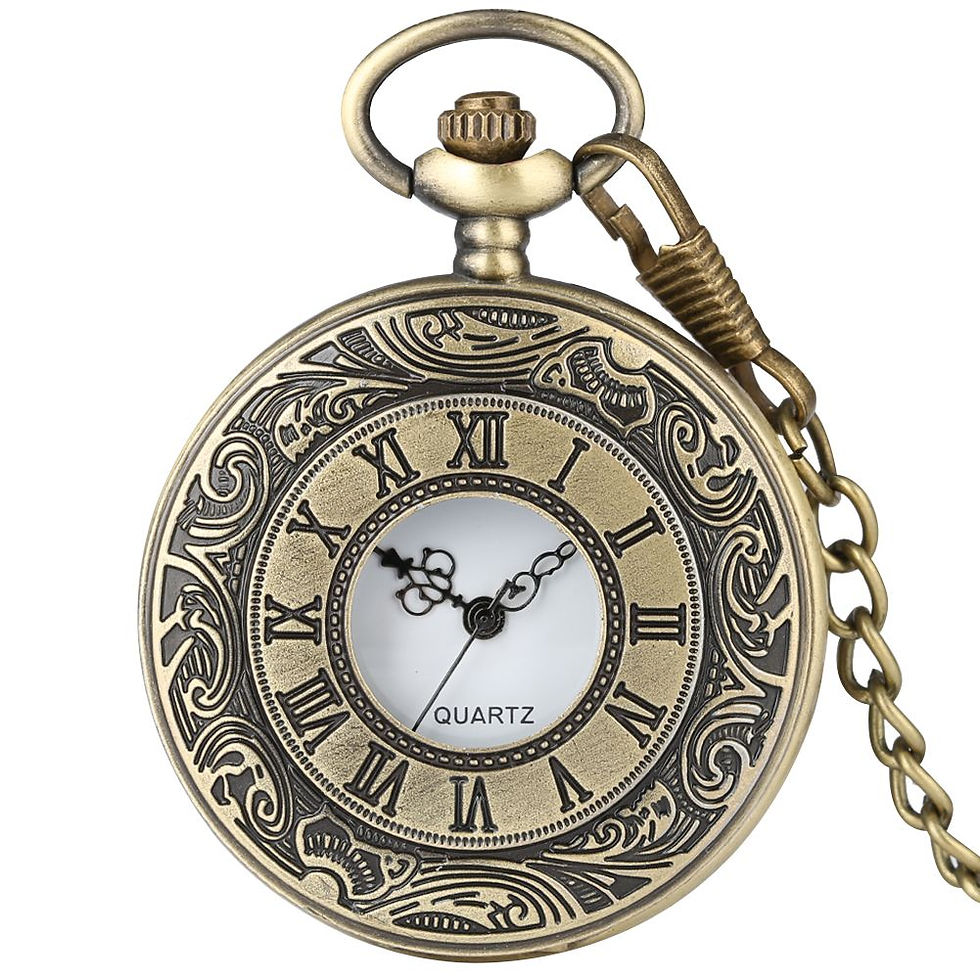 Thumbnail: Vintage Charm Black Unisex Fashion Roman Number Quartz Steampunk Pocket Watch Wo