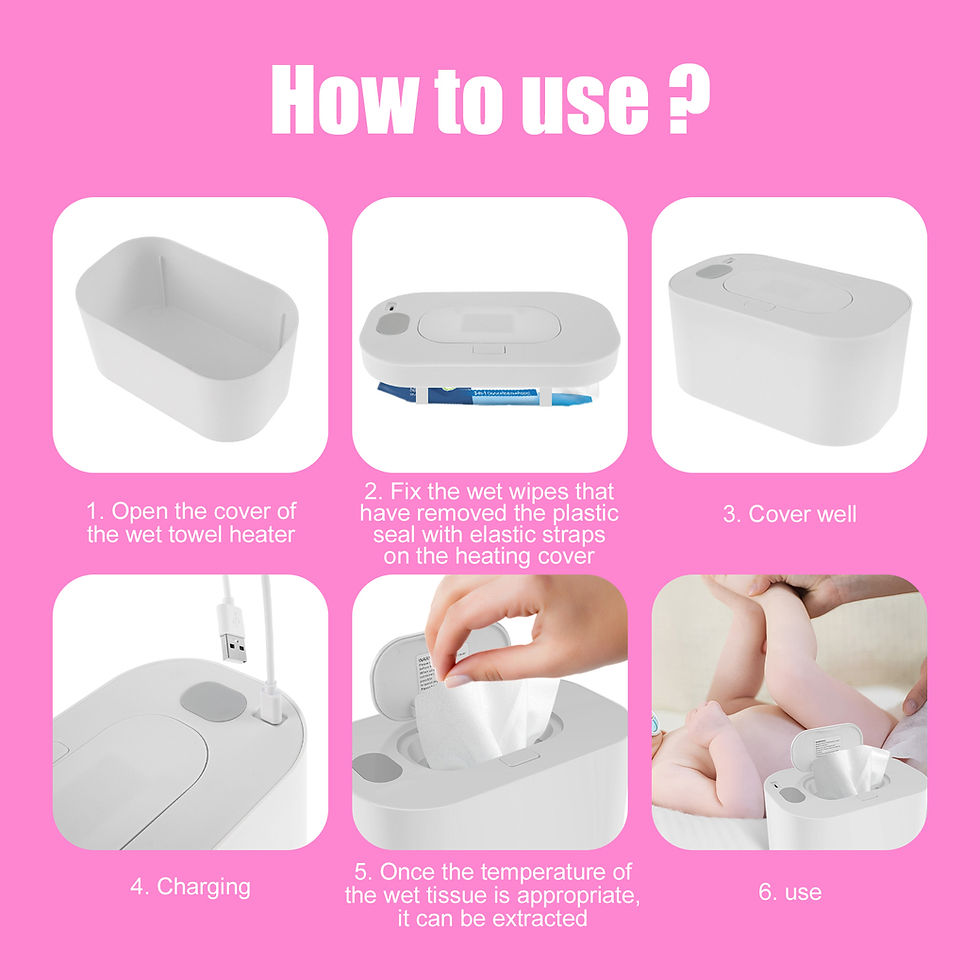 Thumbnail: USB Baby Wipe Warmer LED Light Keep warm Box Adjustable Temperature Heating Diap
