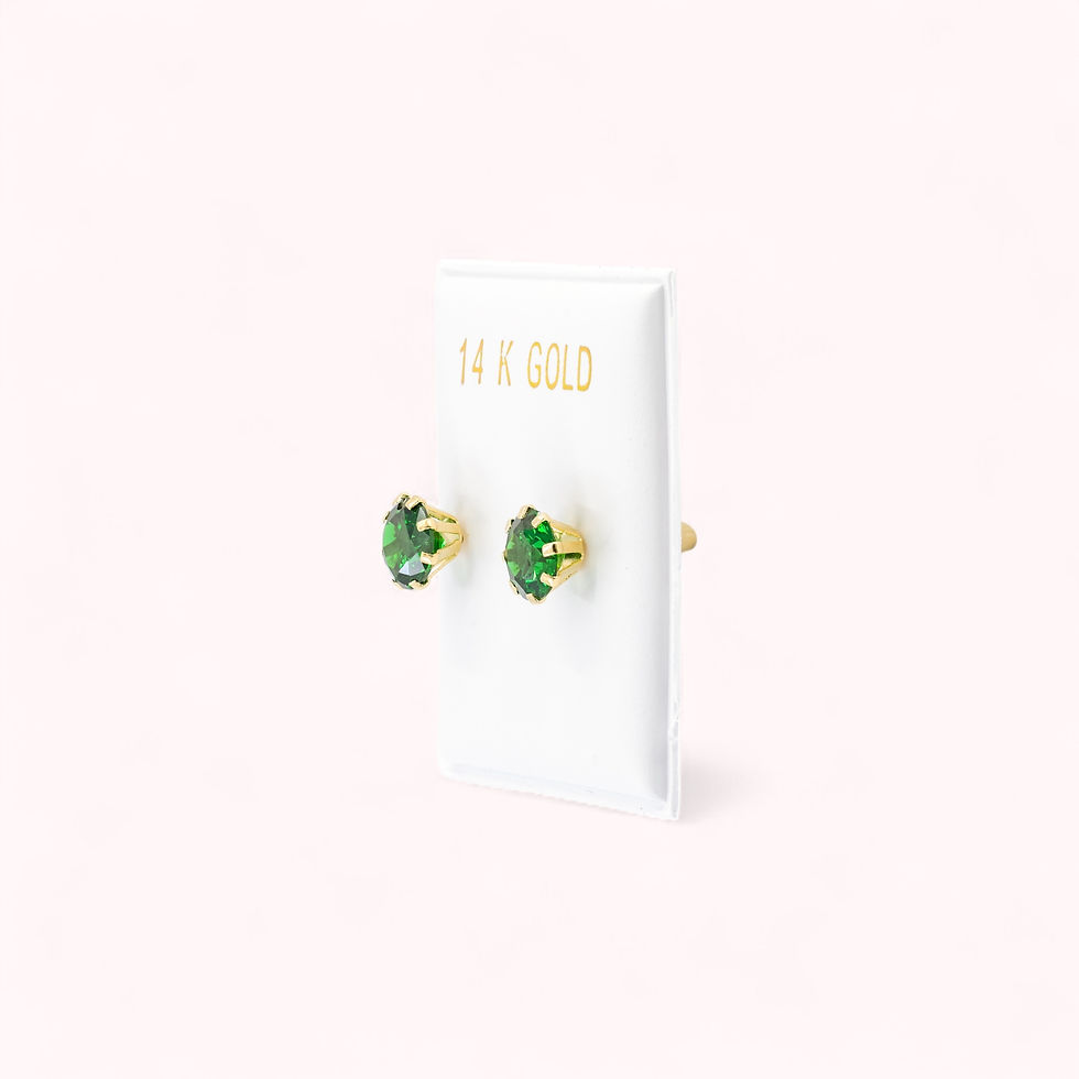 Thumbnail: Everyday Luxe 6mm Green CZ Earrings in 14K Gold – GE0497