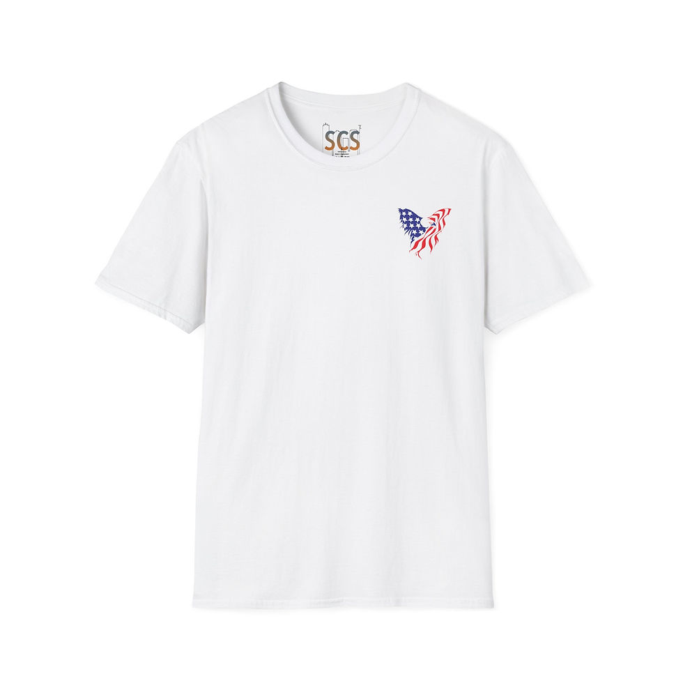 Thumbnail: Patriotic Eagle Graphic TShirt, USA Flag Tee, Military Tribute, Unisex Softstyle